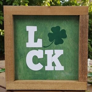 St Patricks Valentine Reversible Painted Crafted Wood Sign
